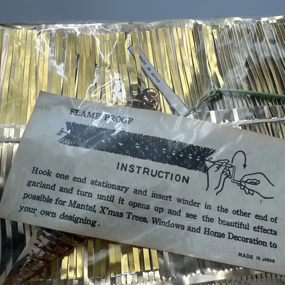 New Vintage Gold Foil Christmas Garland Expands To 9 Feet Japan